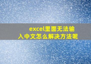 excel里面无法输入中文怎么解决方法呢