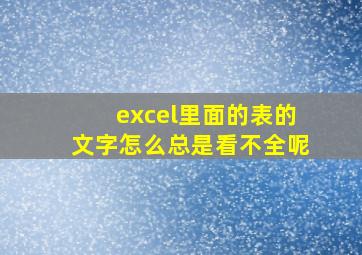 excel里面的表的文字怎么总是看不全呢