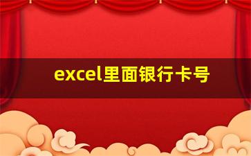 excel里面银行卡号