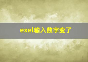 exel输入数字变了