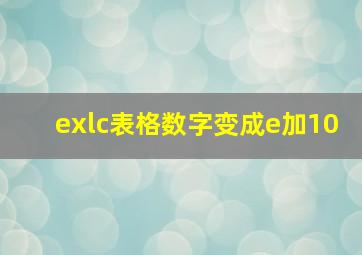 exlc表格数字变成e加10