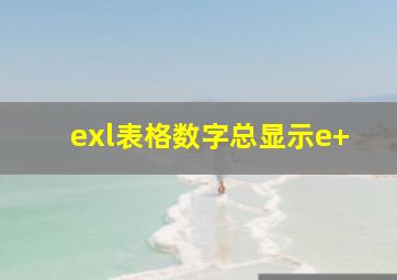 exl表格数字总显示e+