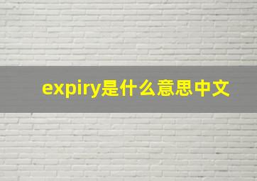 expiry是什么意思中文