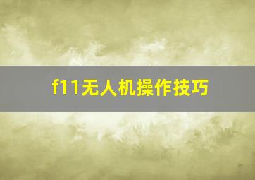 f11无人机操作技巧