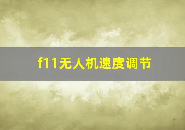 f11无人机速度调节