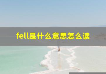 fell是什么意思怎么读