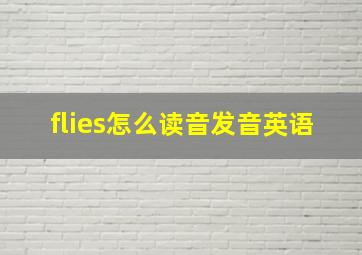 flies怎么读音发音英语