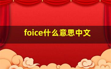 foice什么意思中文