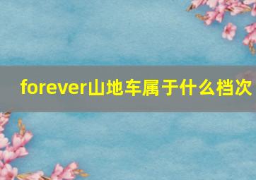 forever山地车属于什么档次