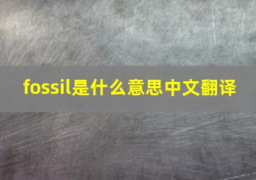 fossil是什么意思中文翻译