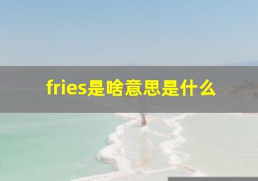 fries是啥意思是什么