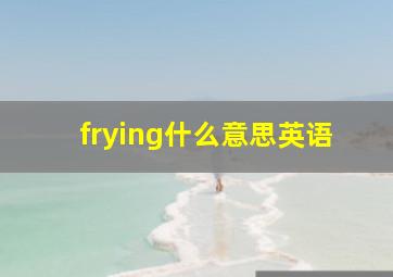 frying什么意思英语