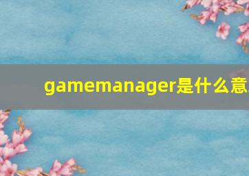 gamemanager是什么意思