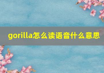 gorilla怎么读语音什么意思