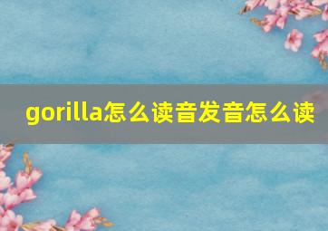 gorilla怎么读音发音怎么读