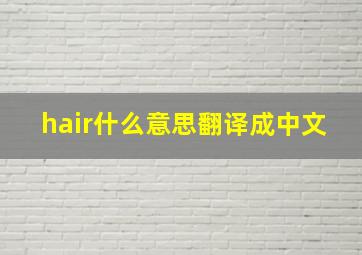 hair什么意思翻译成中文