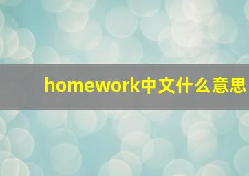 homework中文什么意思