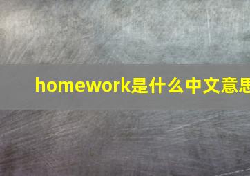 homework是什么中文意思