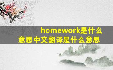 homework是什么意思中文翻译是什么意思