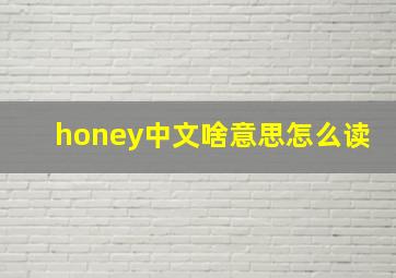 honey中文啥意思怎么读