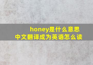 honey是什么意思中文翻译成为英语怎么读