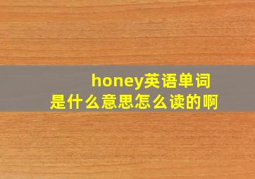 honey英语单词是什么意思怎么读的啊