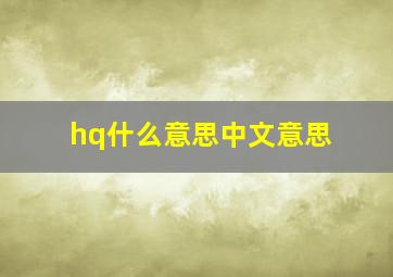 hq什么意思中文意思