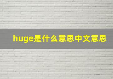 huge是什么意思中文意思