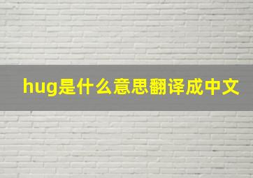 hug是什么意思翻译成中文