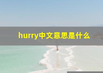 hurry中文意思是什么