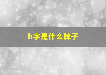 h字是什么牌子