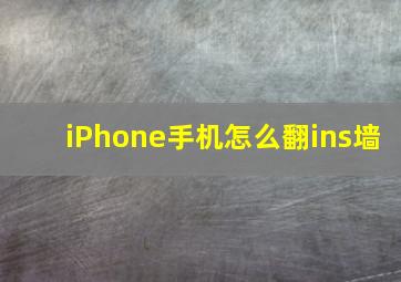 iPhone手机怎么翻ins墙