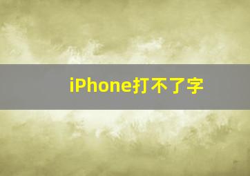 iPhone打不了字