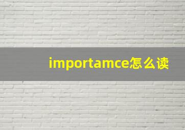 importamce怎么读