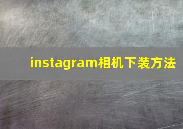 instagram相机下装方法