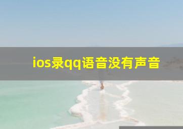 ios录qq语音没有声音