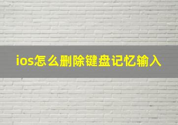 ios怎么删除键盘记忆输入