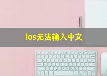 ios无法输入中文