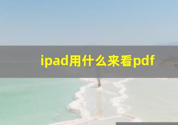 ipad用什么来看pdf