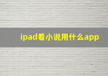 ipad看小说用什么app