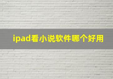 ipad看小说软件哪个好用