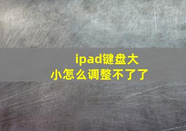 ipad键盘大小怎么调整不了了