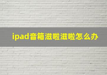 ipad音箱滋啦滋啦怎么办