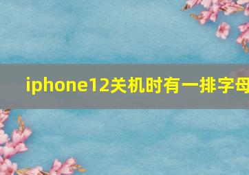 iphone12关机时有一排字母