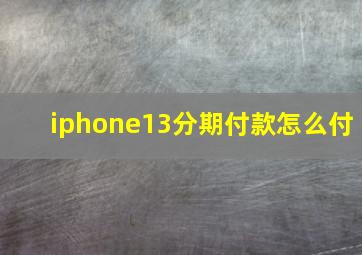 iphone13分期付款怎么付