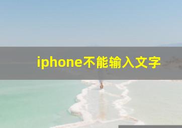 iphone不能输入文字