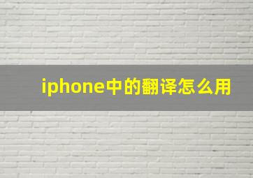 iphone中的翻译怎么用