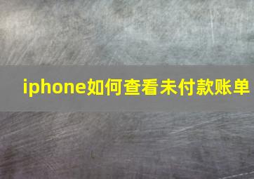 iphone如何查看未付款账单