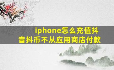 iphone怎么充值抖音抖币不从应用商店付款