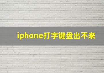 iphone打字键盘出不来